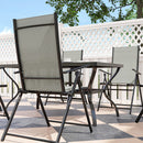 Outsunny 7 PCs Garden Dining Set, Folding Chairs And Metal Top Table