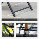 Outsunny 7 PCs Garden Dining Set, Folding Chairs And Metal Top Table