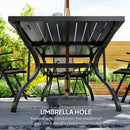 Outsunny 7 PCs Garden Dining Set, Folding Chairs And Metal Top Table