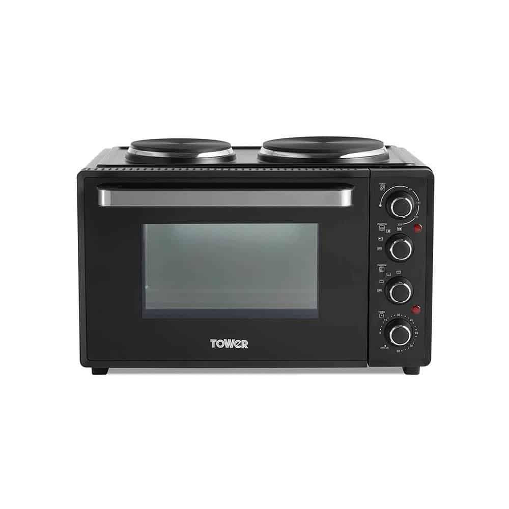 Tower Mini Oven with Hot Plates 32L Black