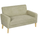 HOMCOM 2 Seater Sofa, Velvet-Feel Upholstered Loveseat for Small Space