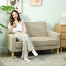 HOMCOM 2 Seater Sofa, Velvet-Feel Upholstered Loveseat for Small Space