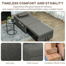 HOMCOM 4-in-1 Pull Out Sleeper Chair Bed with Pockets