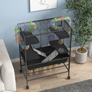 PawHut Large Hamster Cage, Rat Cage W/ Wheels, Tubes, Storage Shelf, Ramps
