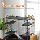 PawHut Large Hamster Cage, Rat Cage W/ Wheels, Tubes, Storage Shelf, Ramps