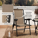 Outsunny 3 Pieces Folding Garden Bistro Set with Cup Holders, Khaki