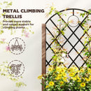 Outsunny Wooden Raised Bed, Outdoor Planter Box w/ Metal Trellis