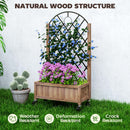 Outsunny Wooden Raised Bed, Outdoor Planter Box w/ Metal Trellis