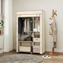 HOMCOM Fabric Wardrobe w/ Shelves Hanging Rail Foldable Closets