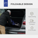 HOMCOM 2 in 1 Wheelchair & Folding Rollator Walker Combo, Pearl Blue