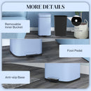 HOMCOM 20L Kitchen Pedal Bin, Metal Rubbish Bin With Soft-close Lid, Light Blue
