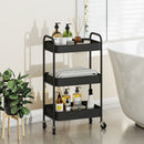 HOMCOM 3 Tier Rolling Utility Cart with 3 Mesh Basket