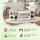 HOMCOM 3-Piece Kids Table and Chair Set for Nursery, Playroom, Classroom