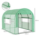 Outsunny Polytunnel Greenhouse With Doors And Mesh Windows