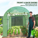 Outsunny Polytunnel Greenhouse With Doors And Mesh Windows