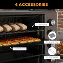 HOMCOM 30L Mini Oven With Adjustable Temperature, 60 Min Time 1600W, Silver