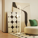 HOMCOM Dimmable LED Floor Lamp with Glass Night Light, Foot Switch, White