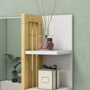 HOMCOM Bathroom Mirror Wall Mount Vanity Mirror with 4 Storage Shelves, White