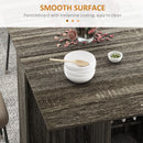 HOMCOM Mobile Drop Leaf Dining Table Folding Desk W/ 2 Wheels Storage Shelves