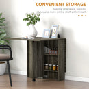 HOMCOM Mobile Drop Leaf Dining Table Folding Desk W/ 2 Wheels Storage Shelves