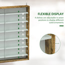 HOMCOM 7-Tier Wall Display Cabinet w/ Shelves Glass Doors