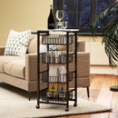 HOMCOM 4-Tier Kitchen Island on Wheels with 4 Pull-Out Baskets, Light Grey