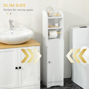 kleankin Freestanding Bathroom Storage Unit with Adjustable Shelf, White