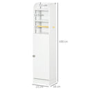 kleankin Freestanding Bathroom Storage Unit with Adjustable Shelf, White
