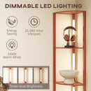 HOMCOM Corner Floor Lamp With Dimmable Warm White LED Light