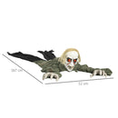 HOMCOM 167 cm Halloween Outdoor Decoration Crawling Zombie, Sound Activated