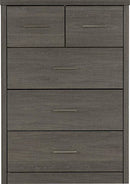 LISBON 3+2 DRAWER CHEST - BLACK WOOD GRAIN
