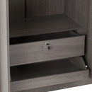 LISBON 3 DOOR MIRRORED WARDROBE - BLACK WOOD GRAIN