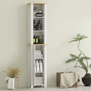 kleankin Slim Bathroom Storage Unit with Open Compartment, White