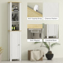 kleankin Slim Bathroom Storage Unit with Open Compartment, White