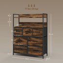 HOMCOM Bedroom Chest of Drawers 7 Drawer Dresser w/ Shelves