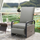 Outsunny Rattan Garden Recliner Chair Sun Lounger w/ Side Tray