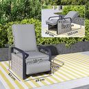 Outsunny Rattan Garden Recliner Chair Sun Lounger w/ Side Tray