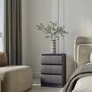 MALVERN 3 DRAWER BEDSIDE - GREY