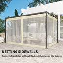 Outsunny Pergola with Retractable Roof and Netting - Khaki