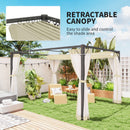 Outsunny Pergola with Retractable Roof and Netting - Khaki