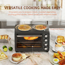 HOMCOM 28L Countertop Toaster Oven With 2 Hot Plates, Grill, Roast, Bake