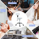 HOMCOM Rolling Stool With Backrest, Wheels, Faux Leather Salon Chair