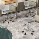 HOMCOM PU Leather Rolling Stool, Height Adjustable Salon Chair