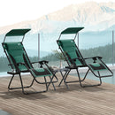 Outsunny 2 Pcs Zero Gravity Lounger Chair, Folding Reclining Chair