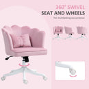 HOMCOM Armless Desk Chair Home Office Chair w/ Wide Seat Tilt Function