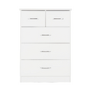 NEVADA 3+2 DRAWER CHEST - WHITE GLOSS