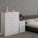 NEVADA 3+2 DRAWER CHEST - WHITE GLOSS
