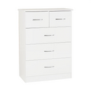 NEVADA 3+2 DRAWER CHEST - WHITE GLOSS