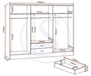 NEVADA 6 DOOR 2 DRAWER WARDROBE - WHITE GLOSS