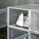 HOMCOM 8PCS Stackable  Plastic Shoe Storage Box for UK/EU